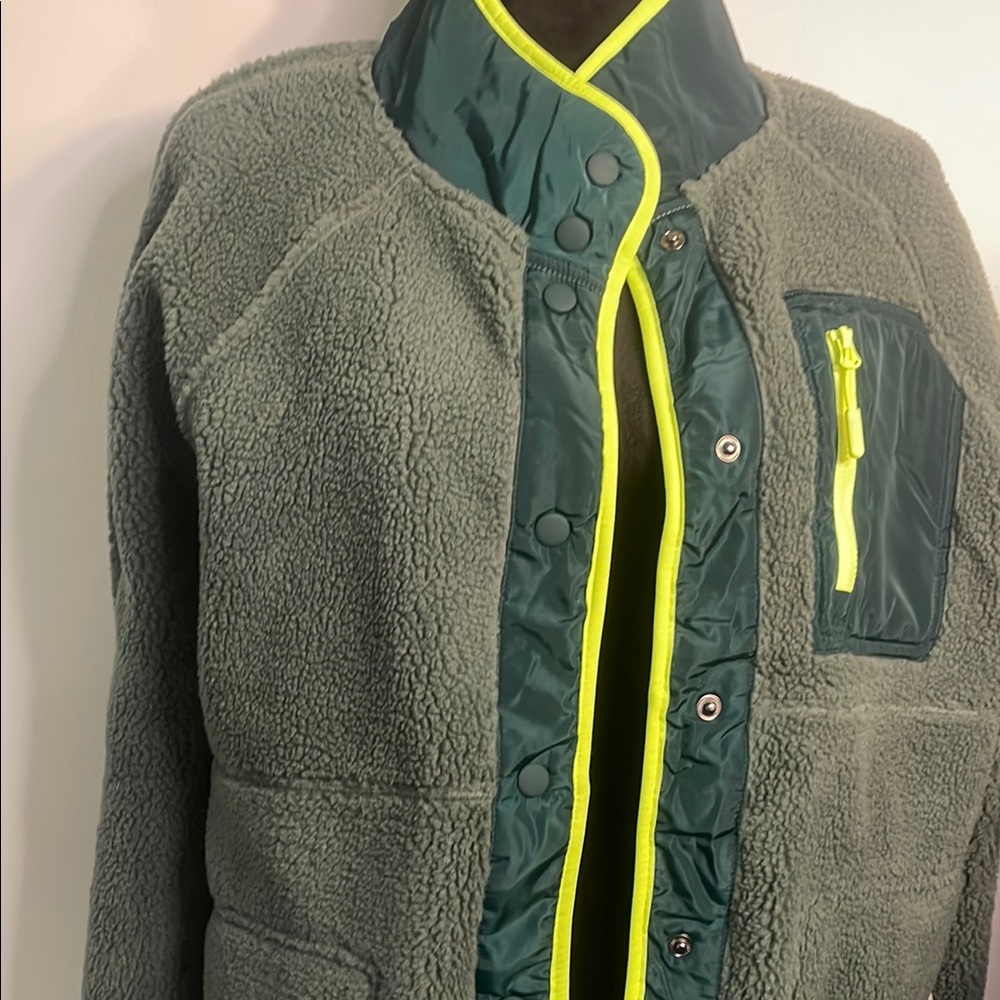 Puma Gray and Green Jacket with Neon Accents